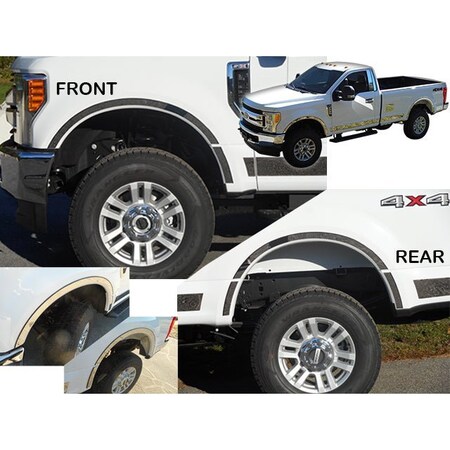 Qaa Stainless Steel Wheel Well Exterior Trim 10Pc Fits 2017-2022 Ford Super Duty WQ57320